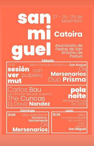 Fechas, información, programa, cartel, imágenes, mapa y ubicación de San Miguel  en  Catoira
