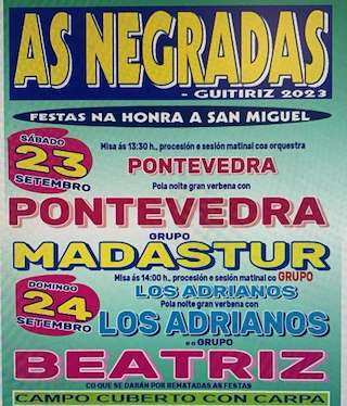 Fechas, información, programa, cartel, imágenes, mapa y ubicación de San Miguel de As Negradas (2026)  en  Guitiriz