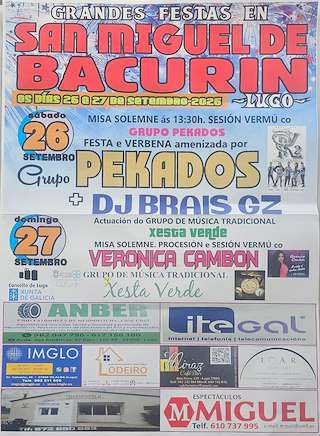Fechas, información, programa, cartel, imágenes, mapa y ubicación de San Miguel de Bacurín (2026) en Lugo