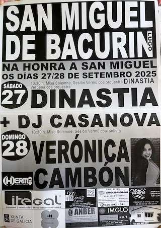 Fechas, información, programa, cartel, imágenes, mapa y ubicación de San Miguel de Bacurín (2025)  en  Lugo