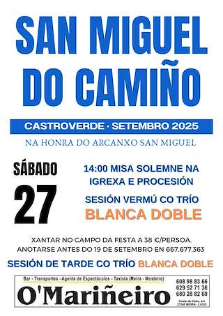 Fechas, información, programa, cartel, imágenes, mapa y ubicación de San Miguel de Camiño  en  Castroverde