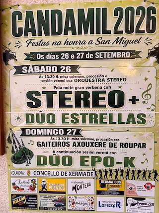 Fechas, información, programa, cartel, imágenes, mapa y ubicación de San Miguel de Candamil (2026) en Xermade