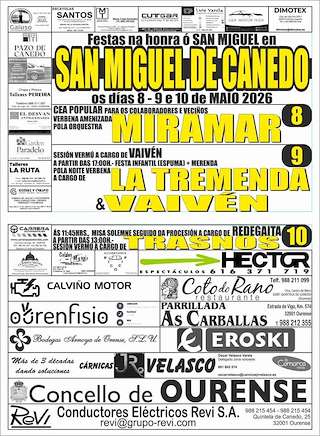 Fechas, información, programa, cartel, imágenes, mapa y ubicación de San Miguel de Canedo (2026)  en  Ourense