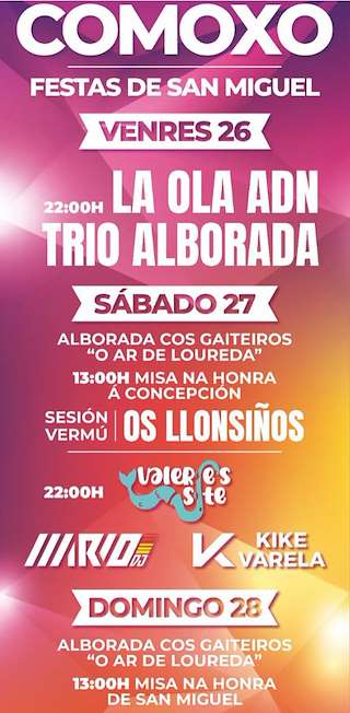 Fechas, información, programa, cartel, imágenes, mapa y ubicación de San Miguel de Comoxo (2025)  en  Boiro