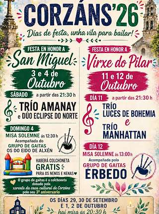 Fechas, información, programa, cartel, imágenes, mapa y ubicación de San Miguel de Corzáns (2026)  en  Salvaterra do Miño