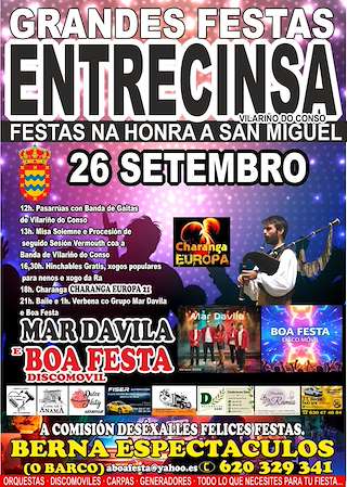 Fechas, información, programa, cartel, imágenes, mapa y ubicación de San Miguel de Entrecinsa (2026) en Vilariño de Conso