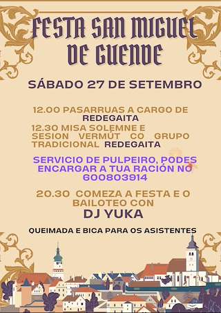 Fechas, información, programa, cartel, imágenes, mapa y ubicación de San Miguel de Guende  en  Lobios