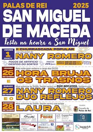 Fechas, información, programa, cartel, imágenes, mapa y ubicación de San Miguel de Maceda  en  Palas de Rei