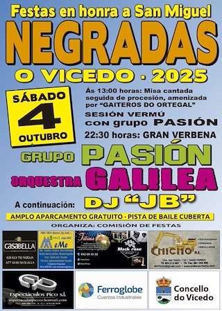 Fechas, información, programa, cartel, imágenes, mapa y ubicación de San Miguel de Negradas  en  O Vicedo