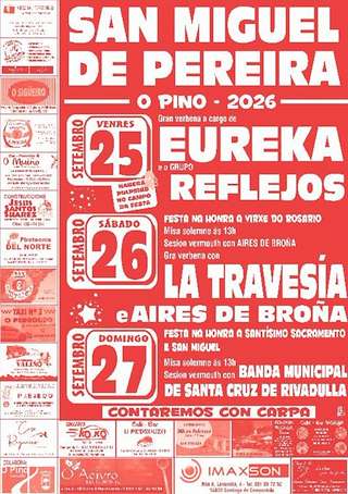 Fechas, información, programa, cartel, imágenes, mapa y ubicación de San Miguel de Pereira (2026) en O Pino