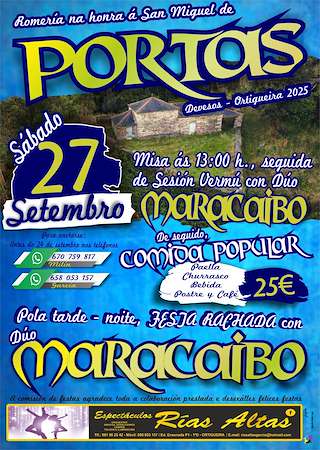 Fechas, información, programa, cartel, imágenes, mapa y ubicación de San Miguel de Portas y Devesos (2025)  en  Ortigueira