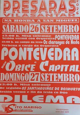 Fechas, información, programa, cartel, imágenes, mapa y ubicación de San Miguel de Présaras (2026) en Vilasantar