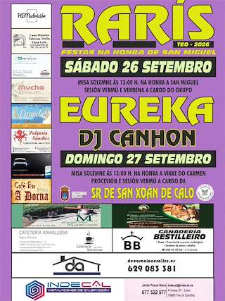 Fechas, información, programa, cartel, imágenes, mapa y ubicación de San Miguel de Rarís  (2026) en Teo