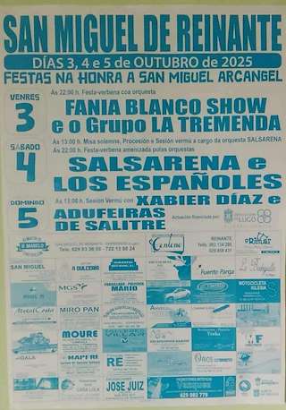 Fechas, información, programa, cartel, imágenes, mapa y ubicación de San Miguel de Reinante (2025)  en  Barreiros