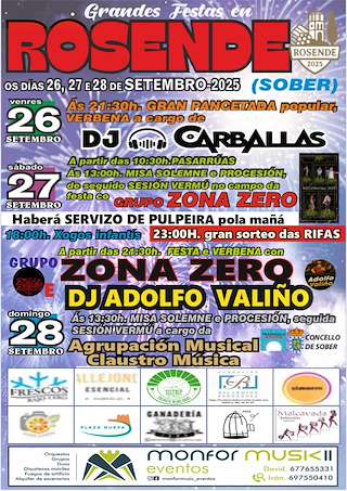 Fechas, información, programa, cartel, imágenes, mapa y ubicación de San Miguel de Rosende  en  Sober