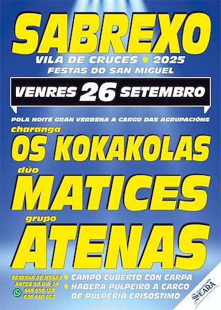 Fechas, información, programa, cartel, imágenes, mapa y ubicación de San Miguel de Sabrexo (2025)  en  Vila de Cruces