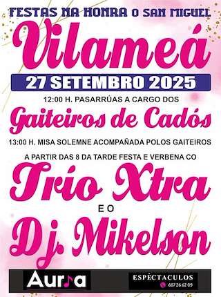 Fechas, información, programa, cartel, imágenes, mapa y ubicación de San Miguel de Vilameá  en  Bande