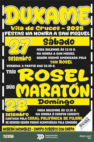 Fechas, información, programa, cartel, imágenes, mapa y ubicación de San Miguel e Corpus de Duxame (2025)  en  Vila de Cruces