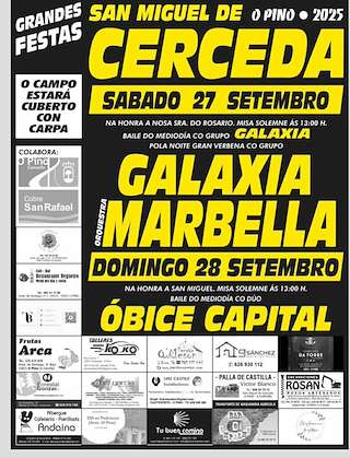 Fechas, información, programa, cartel, imágenes, mapa y ubicación de San Miguel e Nosa Señora do Rosario de Cerceda  en  O Pino