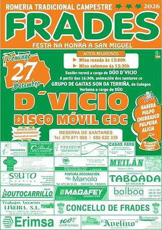 Fechas, información, programa, cartel, imágenes, mapa y ubicación de San Miguel (2026) en Frades