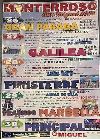 Fechas, información, programa, cartel, imágenes, mapa y ubicación de San Miguel (2025)  en  Monterroso