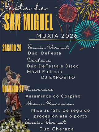 Fechas, información, programa, cartel, imágenes, mapa y ubicación de San Miguel (2026) en Muxía