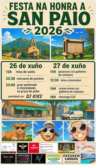 Fechas, información, programa, cartel, imágenes, mapa y ubicación de San Paio de Arauxo (2026) en Lobios