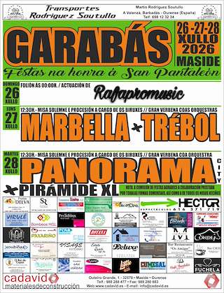 Fechas, información, programa, cartel, imágenes, mapa y ubicación de San Pantaleón de Garabás (2026)  en  Maside