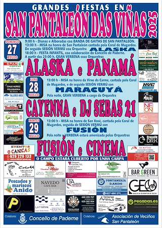 Fechas, información, programa, cartel, imágenes, mapa y ubicación de San Pantaleón, Virxe do Carme e San Xosé das Viñas  en  Paderne