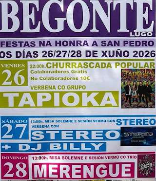 Fechas, información, programa, cartel, imágenes, mapa y ubicación de San Pedro (2026) en Begonte