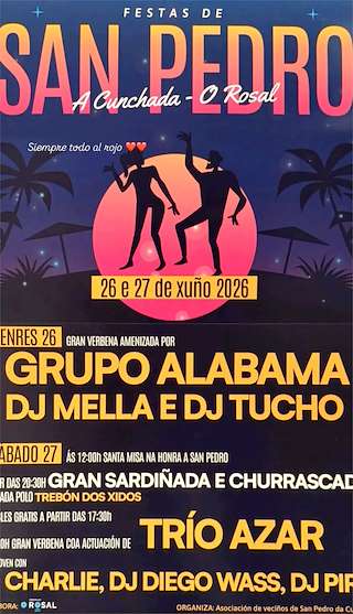 Fechas, información, programa, cartel, imágenes, mapa y ubicación de San Pedro da Cunchada  (2026) en O Rosal