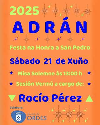 Fechas, información, programa, cartel, imágenes, mapa y ubicación de San Pedro de Adrán   en  Ordes
