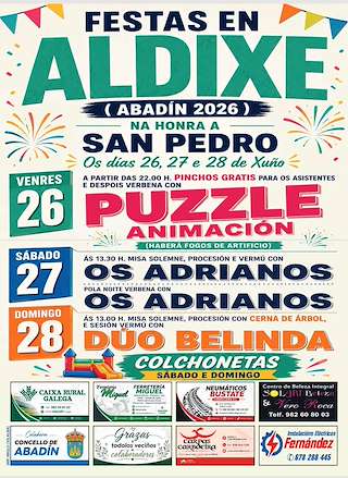 Fechas, información, programa, cartel, imágenes, mapa y ubicación de San Pedro de Aldixe (2026) en Abadín