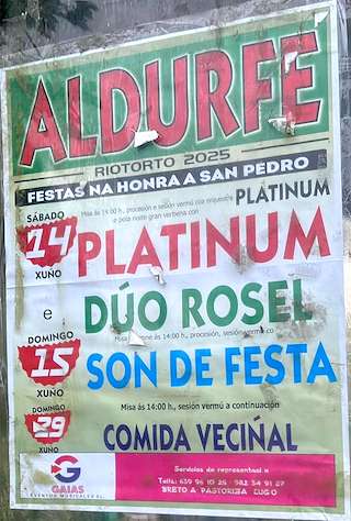 Fechas, información, programa, cartel, imágenes, mapa y ubicación de San Pedro de Aldurfe  en  Riotorto