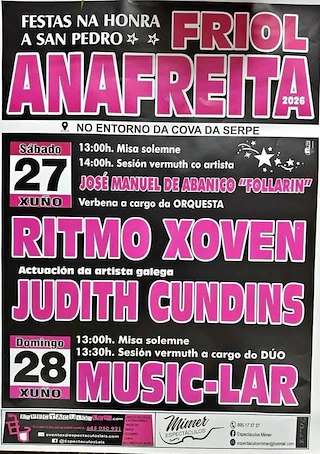 Fechas, información, programa, cartel, imágenes, mapa y ubicación de San Pedro de Anafreita (2026) en Friol