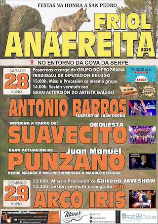 Fechas, información, programa, cartel, imágenes, mapa y ubicación de San Pedro de Anafreita  en  Friol