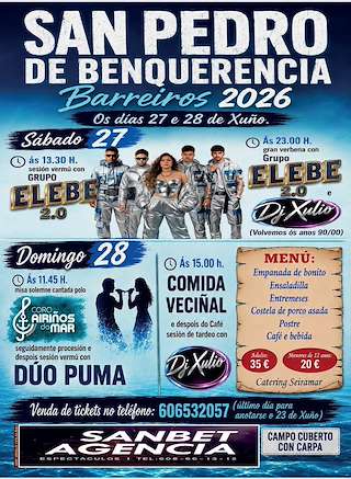 Fechas, información, programa, cartel, imágenes, mapa y ubicación de San Pedro de Benquerencia (2026) en Barreiros