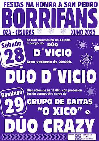 Fechas, información, programa, cartel, imágenes, mapa y ubicación de San Pedro de Borrifans  en  Oza Cesuras