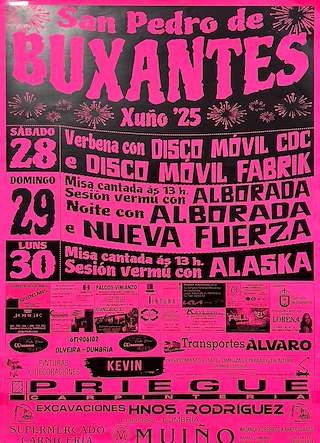 Fechas, información, programa, cartel, imágenes, mapa y ubicación de San Pedro de Buxantes  en  Dumbría