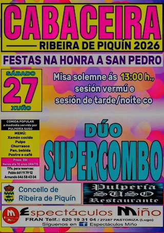 Fechas, información, programa, cartel, imágenes, mapa y ubicación de San Pedro de Cabaceira (2026) en A Ribeira de Piquín