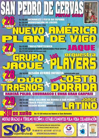 Fechas, información, programa, cartel, imágenes, mapa y ubicación de San Pedro de Cervás (2026) en Ares