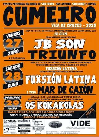 Fechas, información, programa, cartel, imágenes, mapa y ubicación de San Pedro de Cumeiro  en  Vila de Cruces
