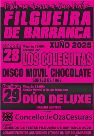 Fechas, información, programa, cartel, imágenes, mapa y ubicación de San Pedro de Filgueira de Barranca  en  Oza Cesuras