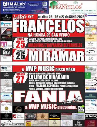 Fechas, información, programa, cartel, imágenes, mapa y ubicación de San Pedro de Francelos (2026) en Ribadavia