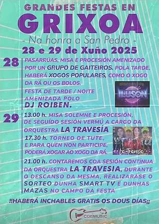 Fechas, información, programa, cartel, imágenes, mapa y ubicación de San Pedro de Grixoa  en  Viana do Bolo