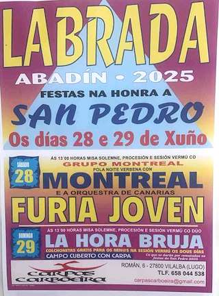 Fechas, información, programa, cartel, imágenes, mapa y ubicación de San Pedro de Labrada  en  Abadín