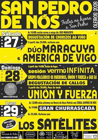 Fechas, información, programa, cartel, imágenes, mapa y ubicación de San Pedro de Nós (2026) en Oleiros