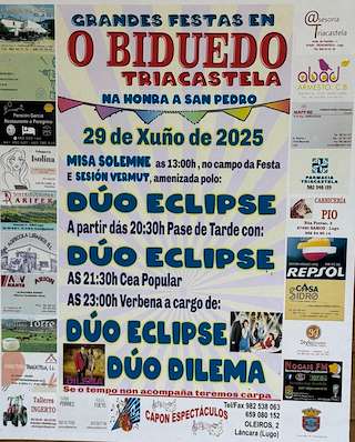 Fechas, información, programa, cartel, imágenes, mapa y ubicación de San Pedro de O Biduedo  en  Triacastela