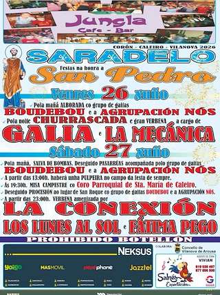 Fechas, información, programa, cartel, imágenes, mapa y ubicación de San Pedro de Saradelo (2026) en Vilanova de Arousa