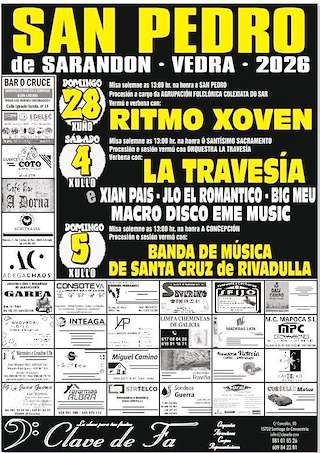 Fechas, información, programa, cartel, imágenes, mapa y ubicación de San Pedro de Sarandón (2026) en Vedra